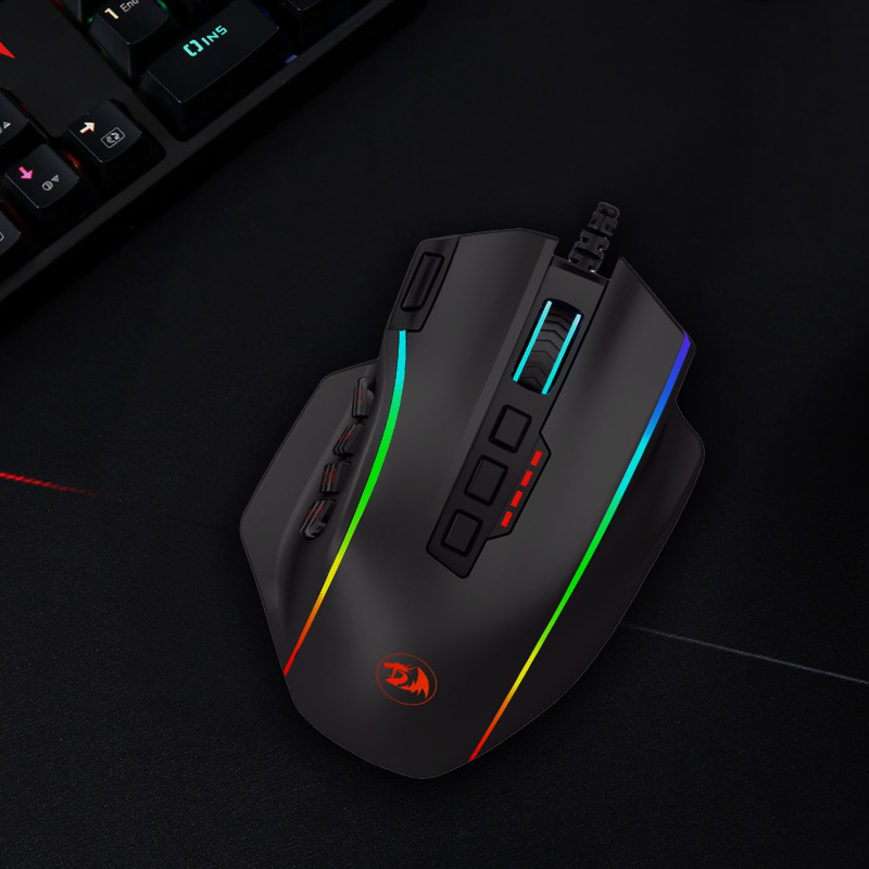 REDRAGON PERDICTION 4 12400DPI RGB MMO Ergo Gaming Mouse – Black - Image 2