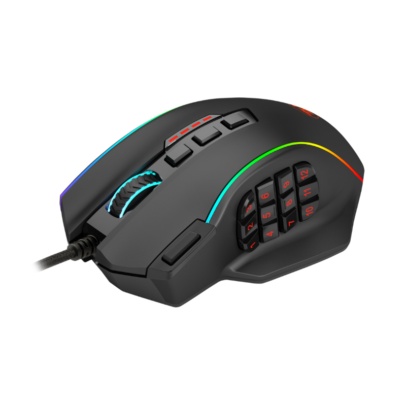 REDRAGON PERDICTION 4 12400DPI RGB MMO Ergo Gaming Mouse – Black - Image 3